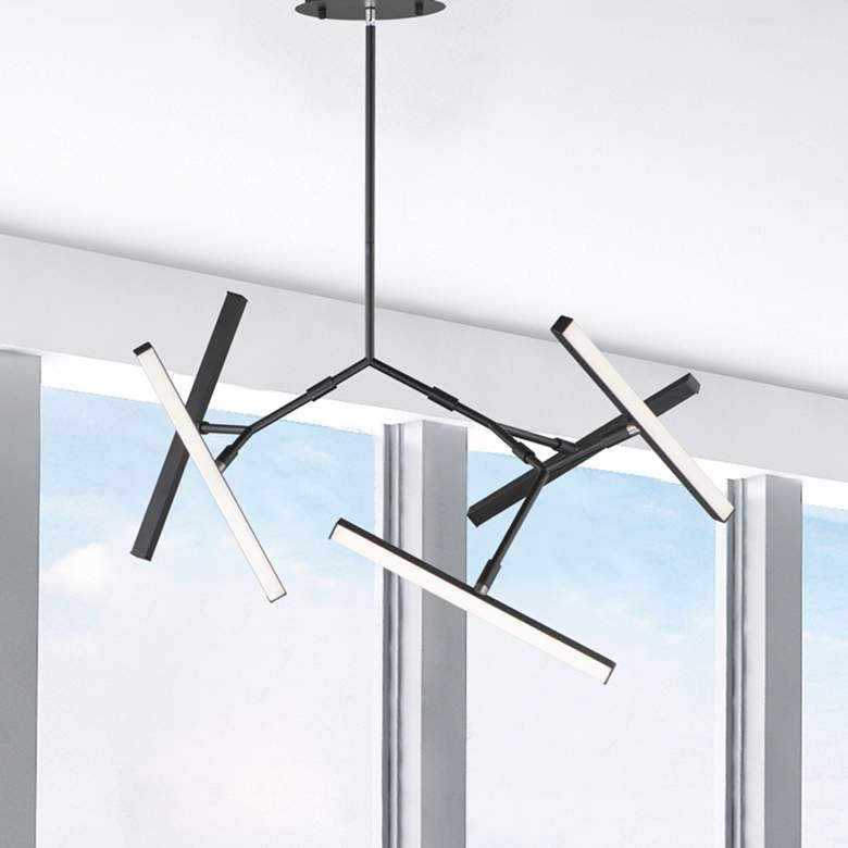 Image 1 ET2 Robotica 36 1/2" Wide Black 5-Light LED Pendant Light