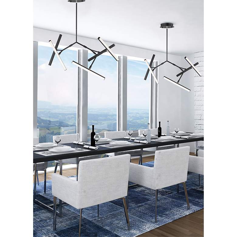 Image 7 ET2 Robotica 36 1/2" Wide Black 5-Light LED Pendant Light more views