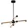 ET2 Rollo 28" Wide Antique Pecan Black 6-Light LED Pendant