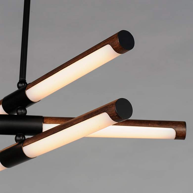 Image 3 ET2 Rollo 28" Wide Antique Pecan Black 6-Light LED Pendant more views