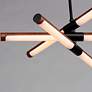 4_ET2 Rollo 28" Wide Antique Pecan Black 6-Light LED Pendant more views