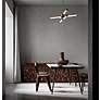 6_ET2 Rollo 28" Wide Antique Pecan Black 6-Light LED Pendant more views