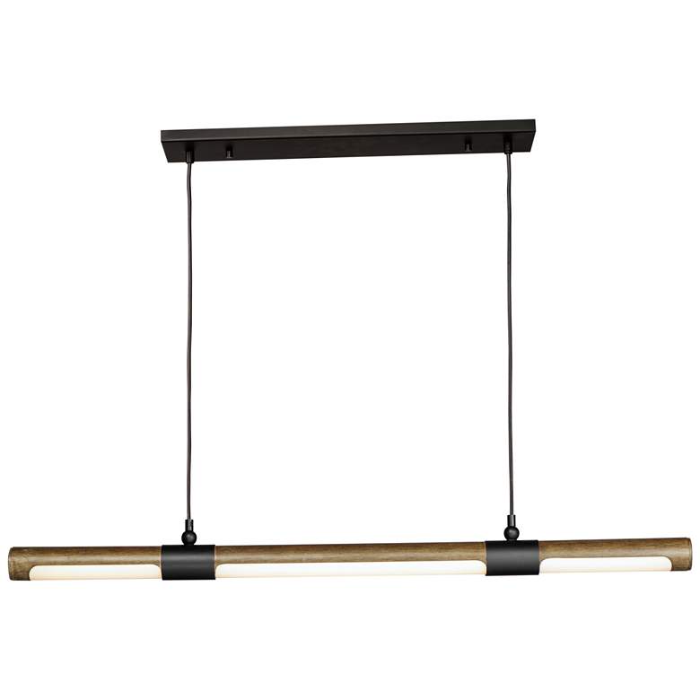 Image 1 ET2 Rollo 40"W Antique Pecan and Black LED Linear Pendant