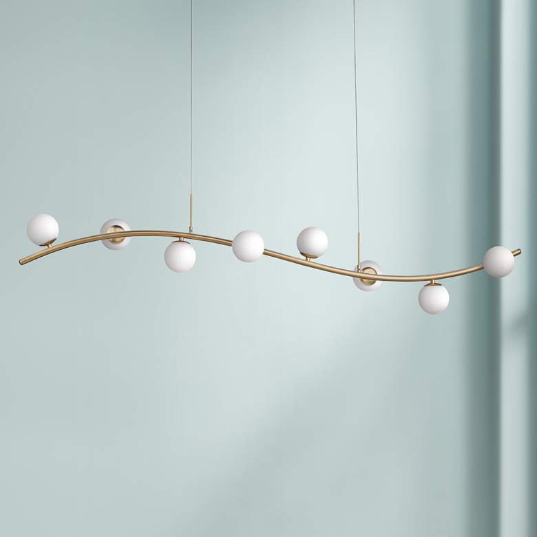 Image 1 ET2 Rover 62 3/4" Wide Gold LED Kitchen Island Linear Pendant