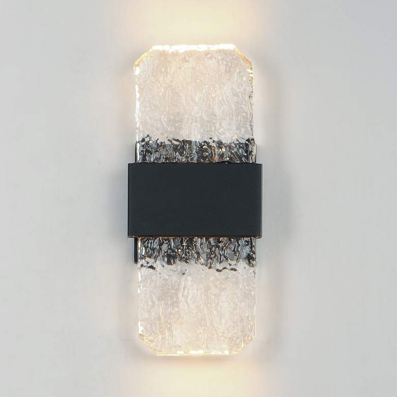 Image 1 ET2 Rune 12" High Black LED ADA Outdoor Wall Light