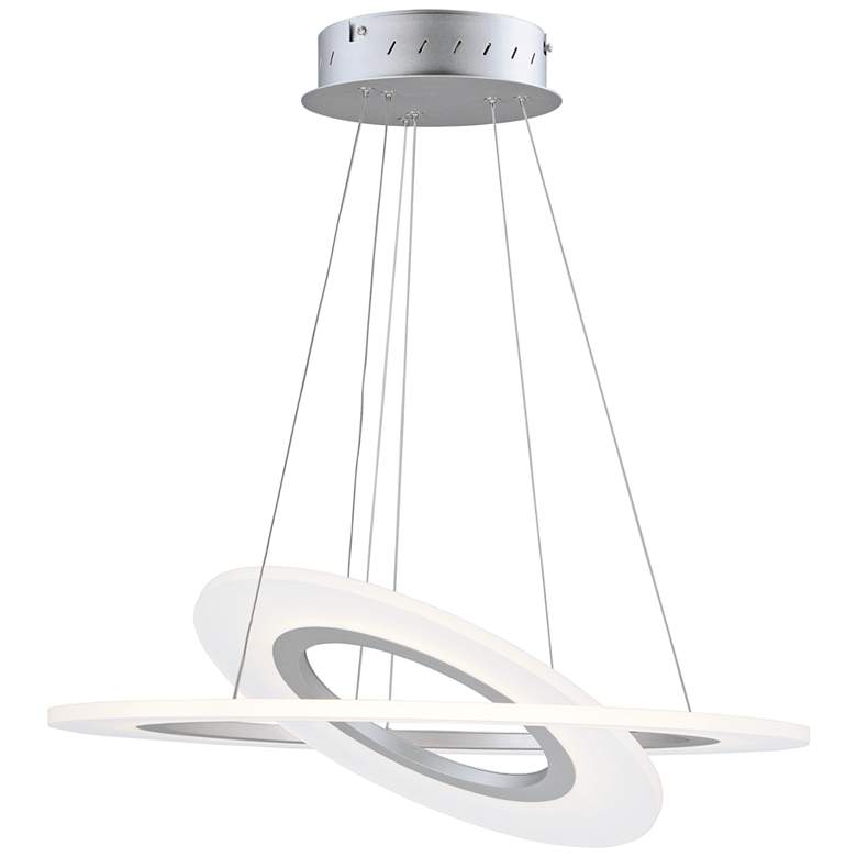Image 1 ET2 Saturn II 23 3/4" Wide Matte Silver LED Pendant Light
