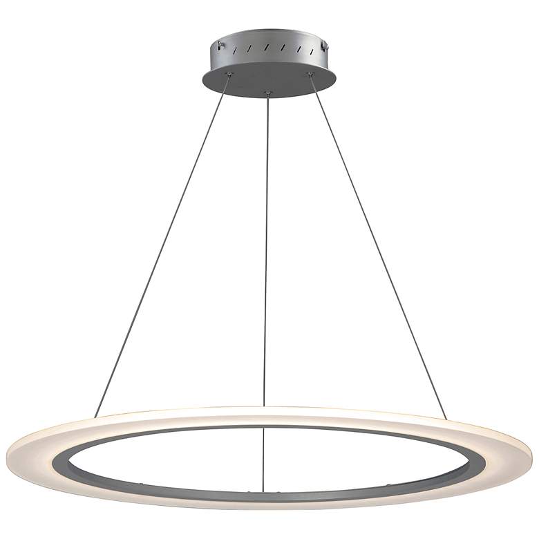 Image 1 ET2 Saturn II 31 1/2"W Matte Silver LED Ring Pendant Light