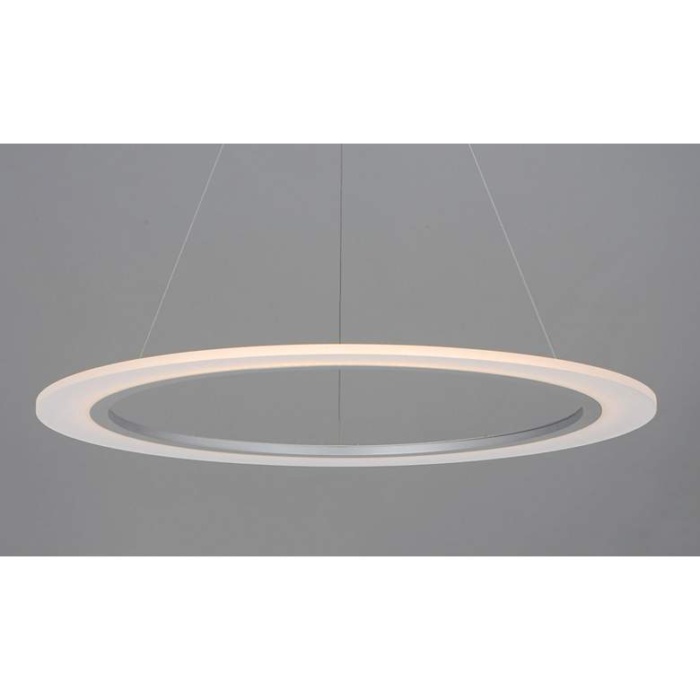 Image 2 ET2 Saturn II 31 1/2"W Matte Silver LED Ring Pendant Light more views