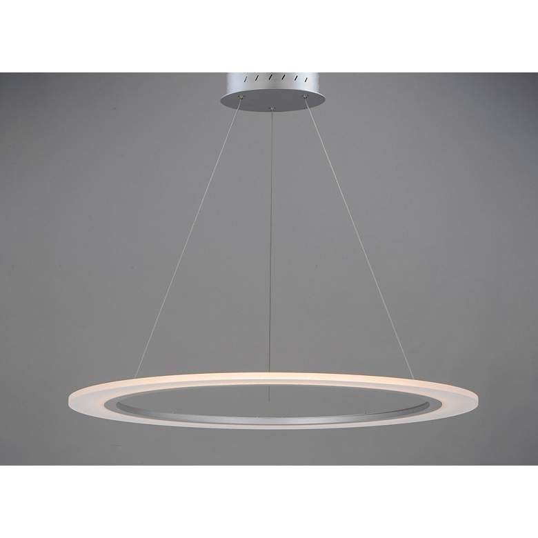 Image 3 ET2 Saturn II 31 1/2"W Matte Silver LED Ring Pendant Light more views