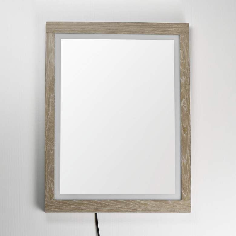 Image 2 ET2 Sawyer 24" x 32" Oak Framed LED Mirror more views