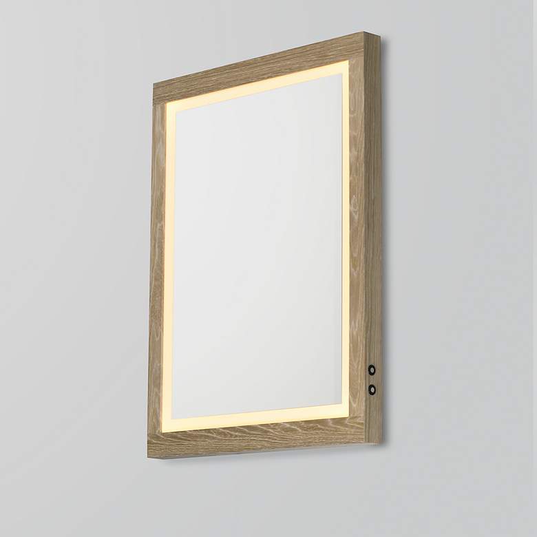 Image 4 ET2 Sawyer 24" x 32" Oak Framed LED Mirror more views