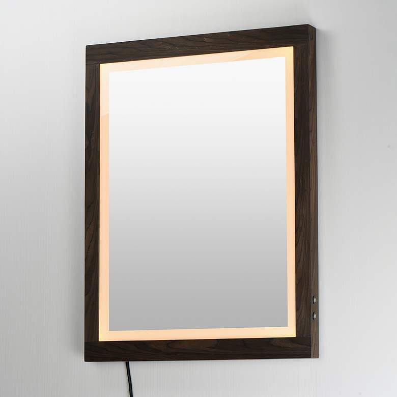 Image 3 ET2 Sawyer 24" x 32" Walnut Framed LED Mirror more views