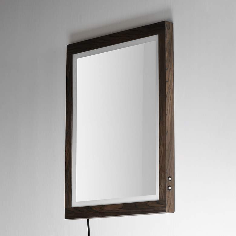 Image 4 ET2 Sawyer 24" x 32" Walnut Framed LED Mirror more views