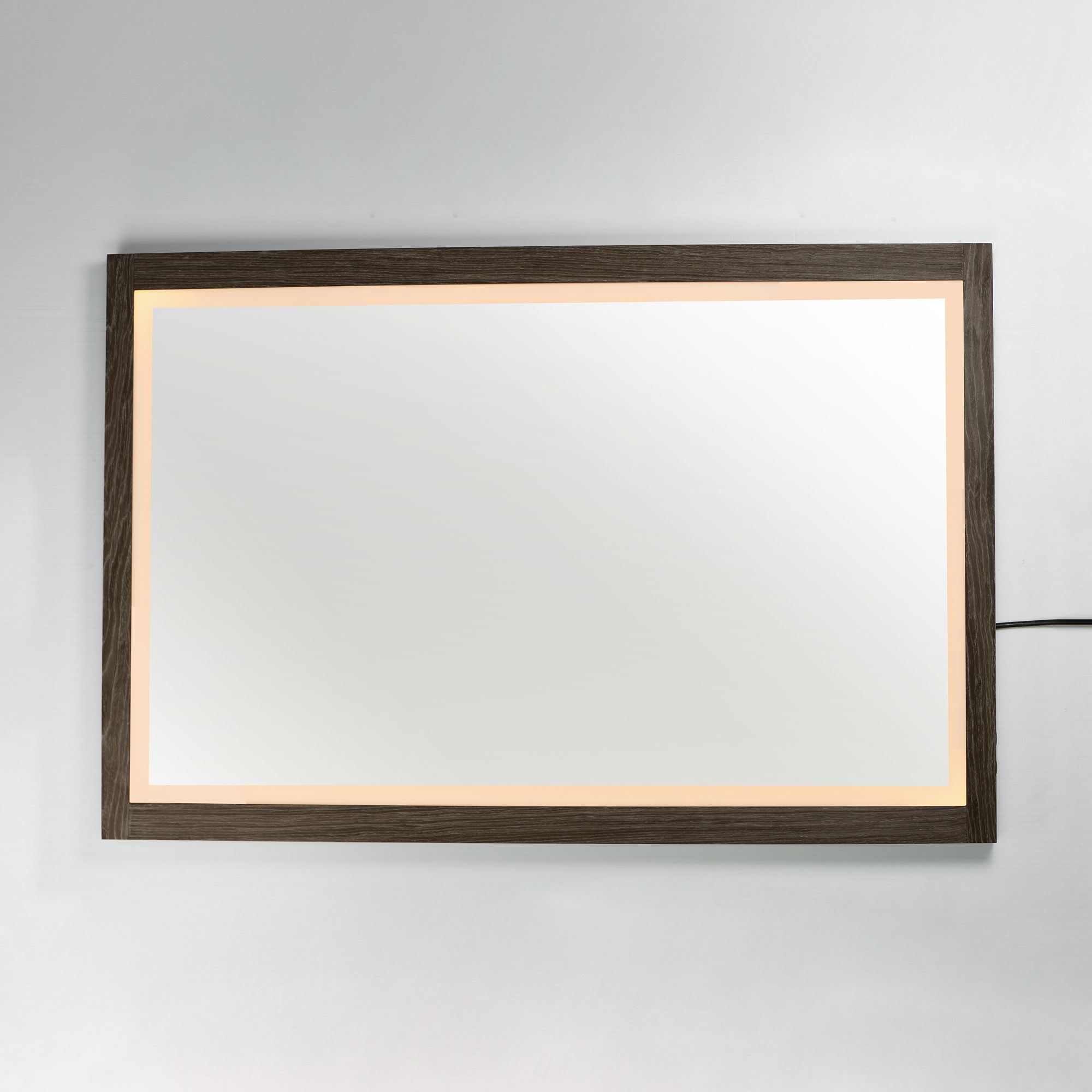 Image 2 ET2 Sawyer 48" x 32" Walnut Framed LED Mirror more views