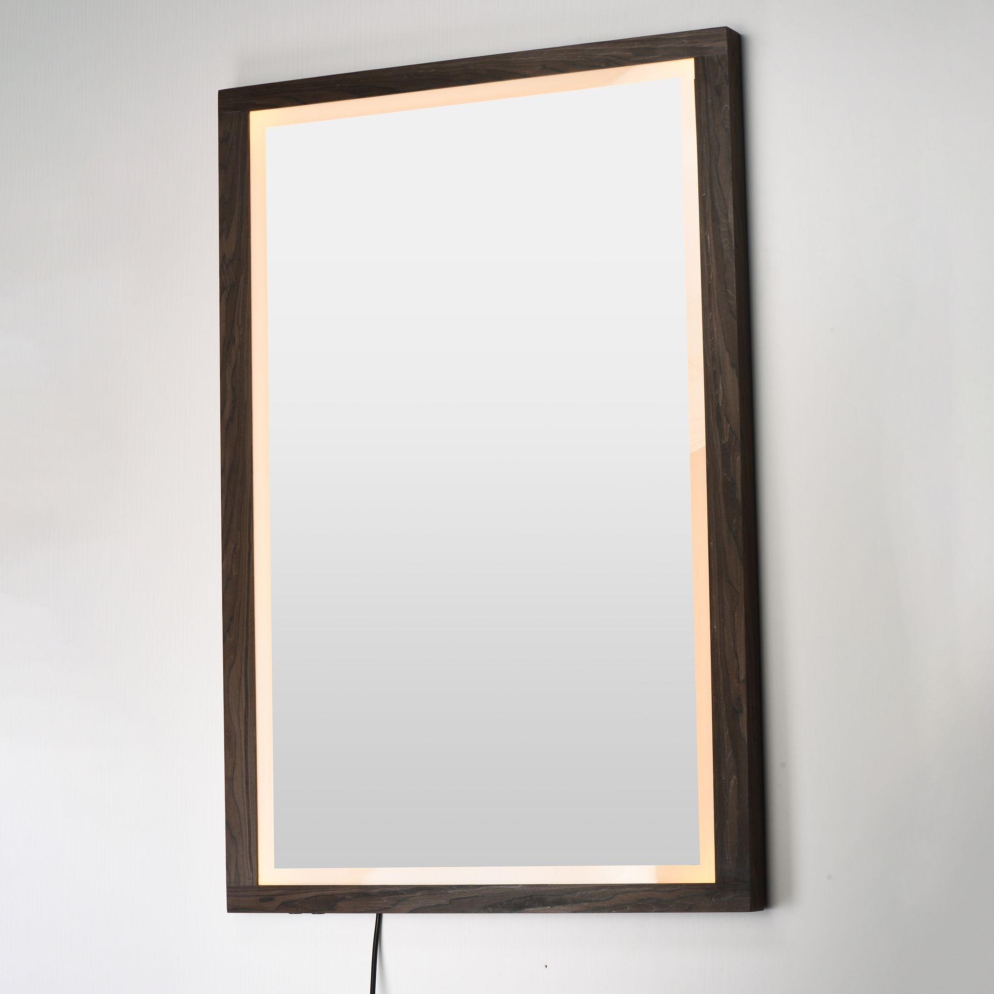 Image 3 ET2 Sawyer 48" x 32" Walnut Framed LED Mirror more views