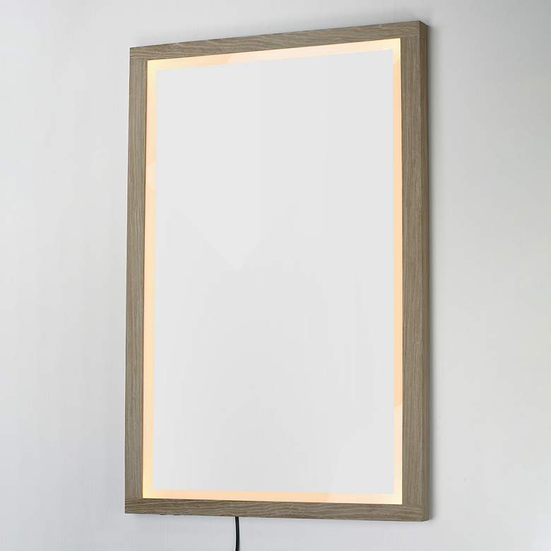 Image 3 ET2 Sawyer 48" x 32" Oak Framed LED Mirror more views
