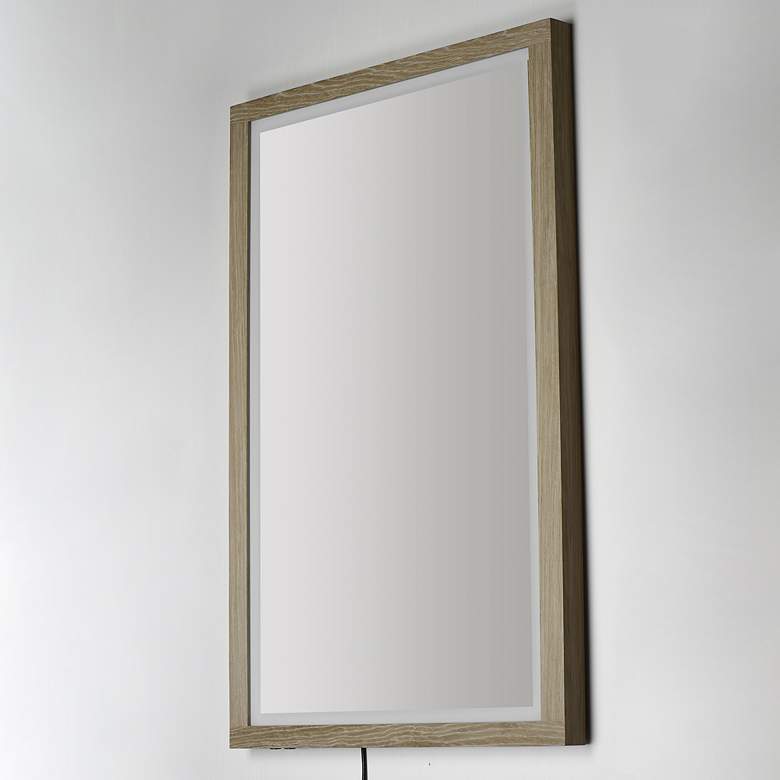 Image 4 ET2 Sawyer 48" x 32" Oak Framed LED Mirror more views