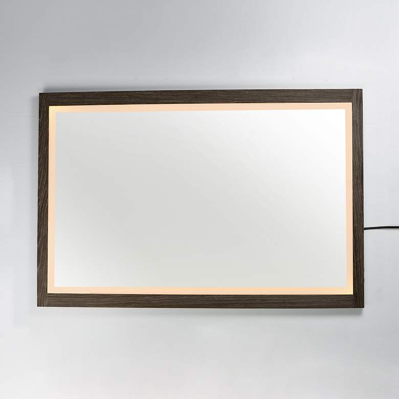 Image 2 ET2 Sawyer 48" x 32" Walnut Framed LED Mirror more views