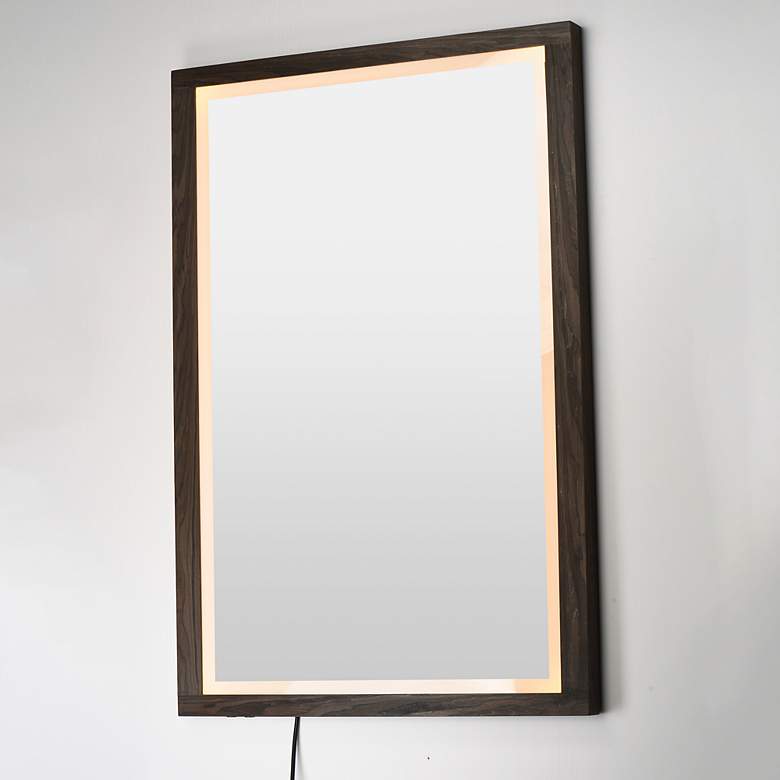 Image 3 ET2 Sawyer 48" x 32" Walnut Framed LED Mirror more views
