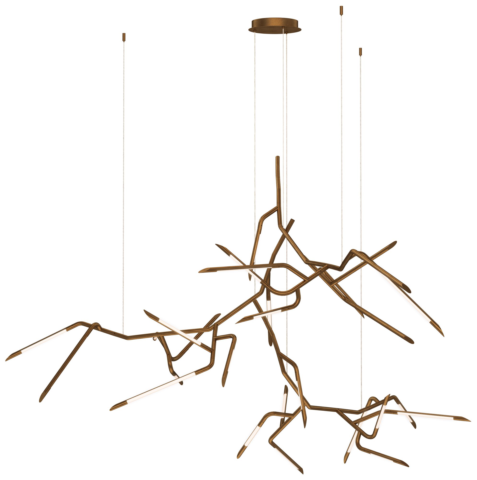 ET2 Scion 80" Weathered Brass 3-Light LED Pendant