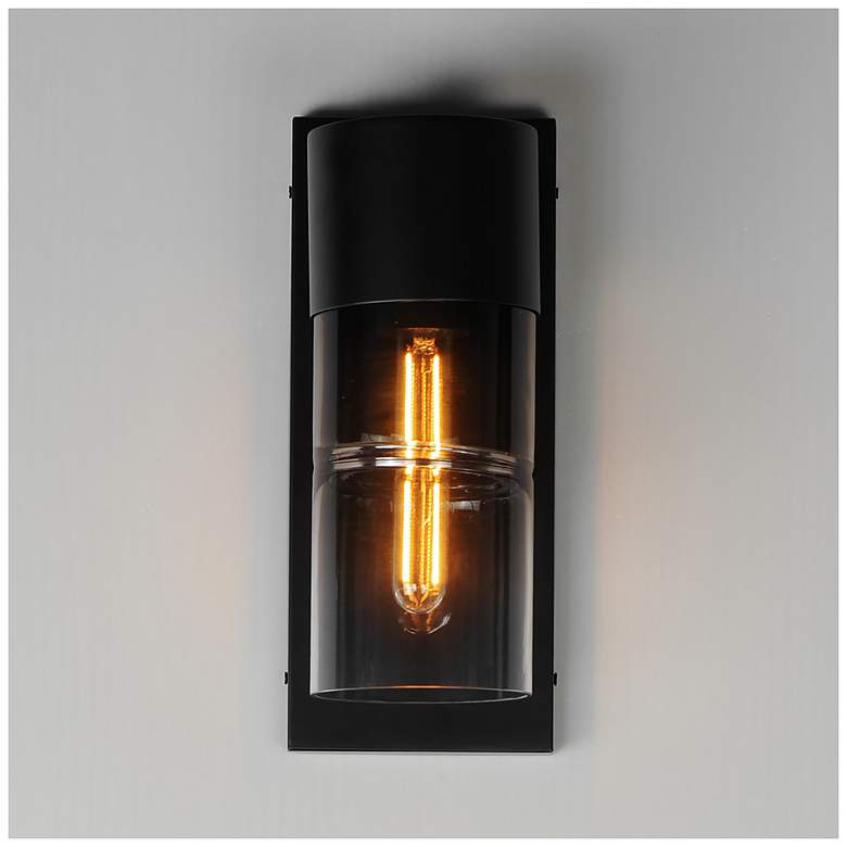 Image 3 ET2 Smokestack 13 3/4" High Black Small LED Outdoor Wall Sconce more views