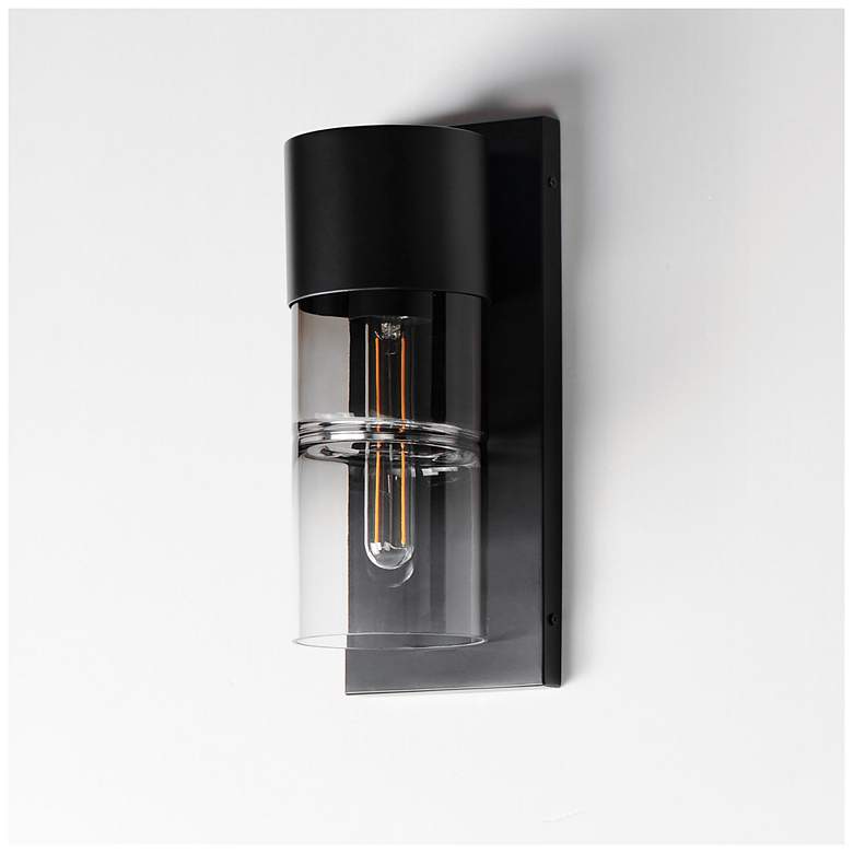 Image 4 ET2 Smokestack 13 3/4" High Black Small LED Outdoor Wall Sconce more views