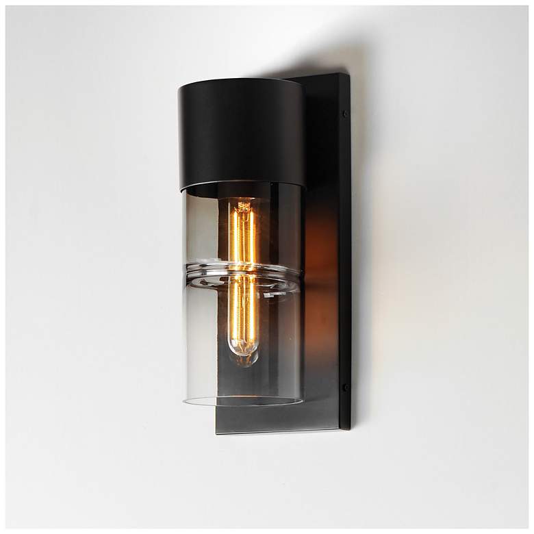 Image 5 ET2 Smokestack 13 3/4" High Black Small LED Outdoor Wall Sconce more views