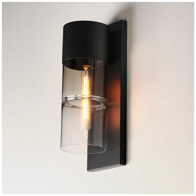Image 5 ET2 Smokestack 16 3/4" High Black Medium LED Outdoor Wall Sconce more views