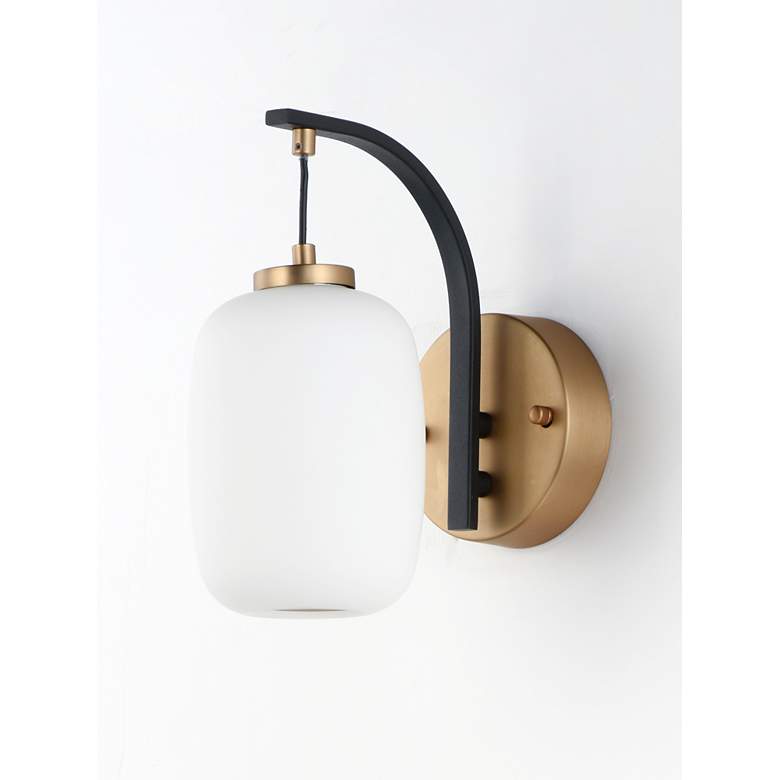 Image 4 ET2 Soji 10 1/4" High Satin White Glass LED Wall Sconce more views