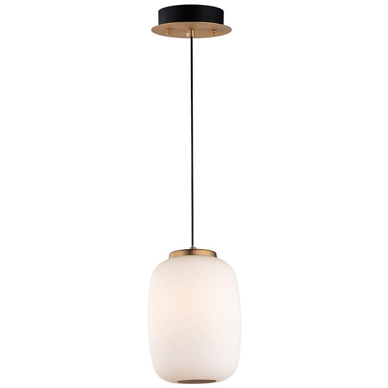 Image 2 ET2 Soji 10 3/4" High Satin White Glass LED Mini Pendant