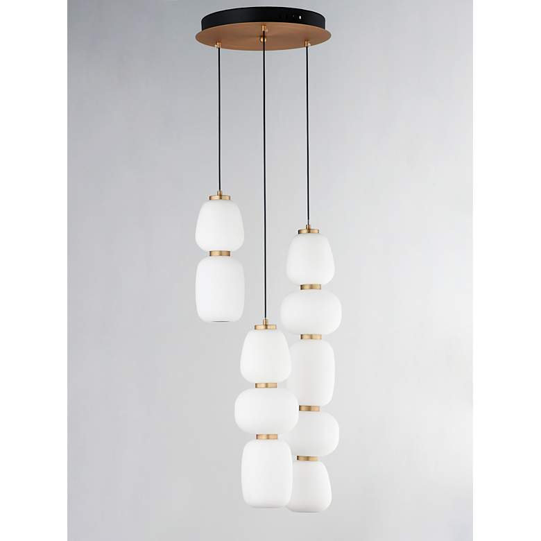 Image 2 ET2 Soji 15.8" Wide Modern LED Multi-Light Lantern Pendant more views