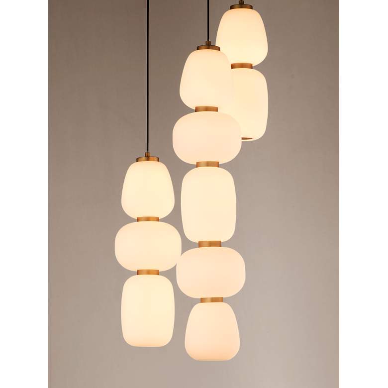 Image 4 ET2 Soji 15.8" Wide Modern LED Multi-Light Lantern Pendant more views