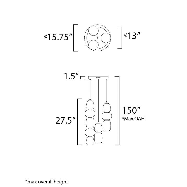 Image 5 ET2 Soji 15.8" Wide Modern LED Multi-Light Lantern Pendant more views