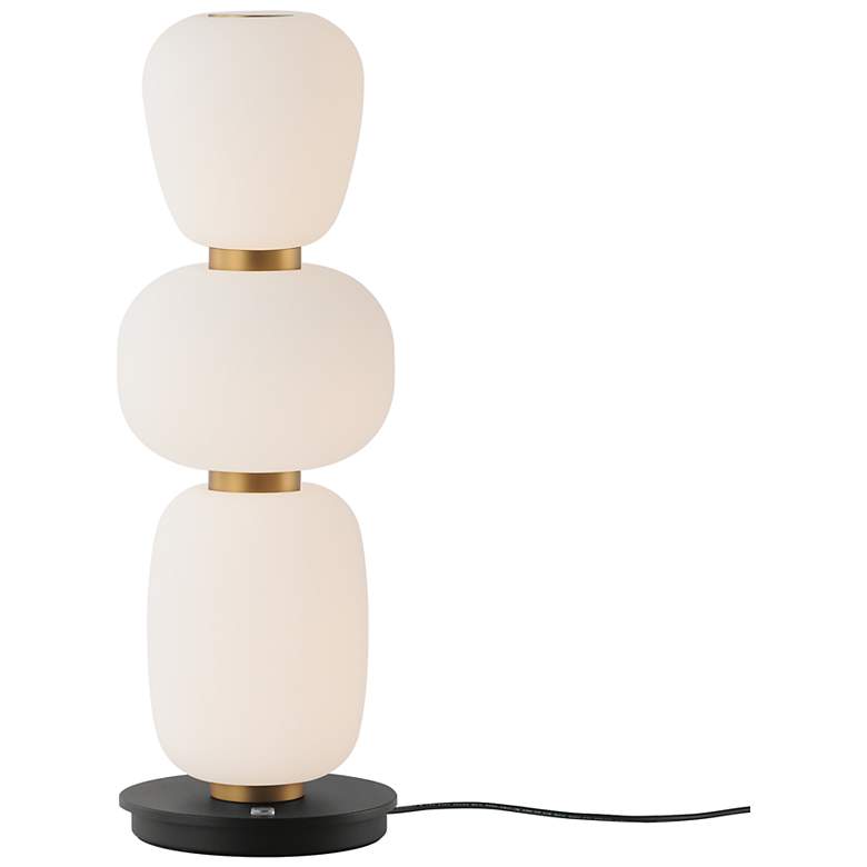 Image 1 ET2 Soji 17 1/2" Black/Gold Triple Stack Portable Lamp