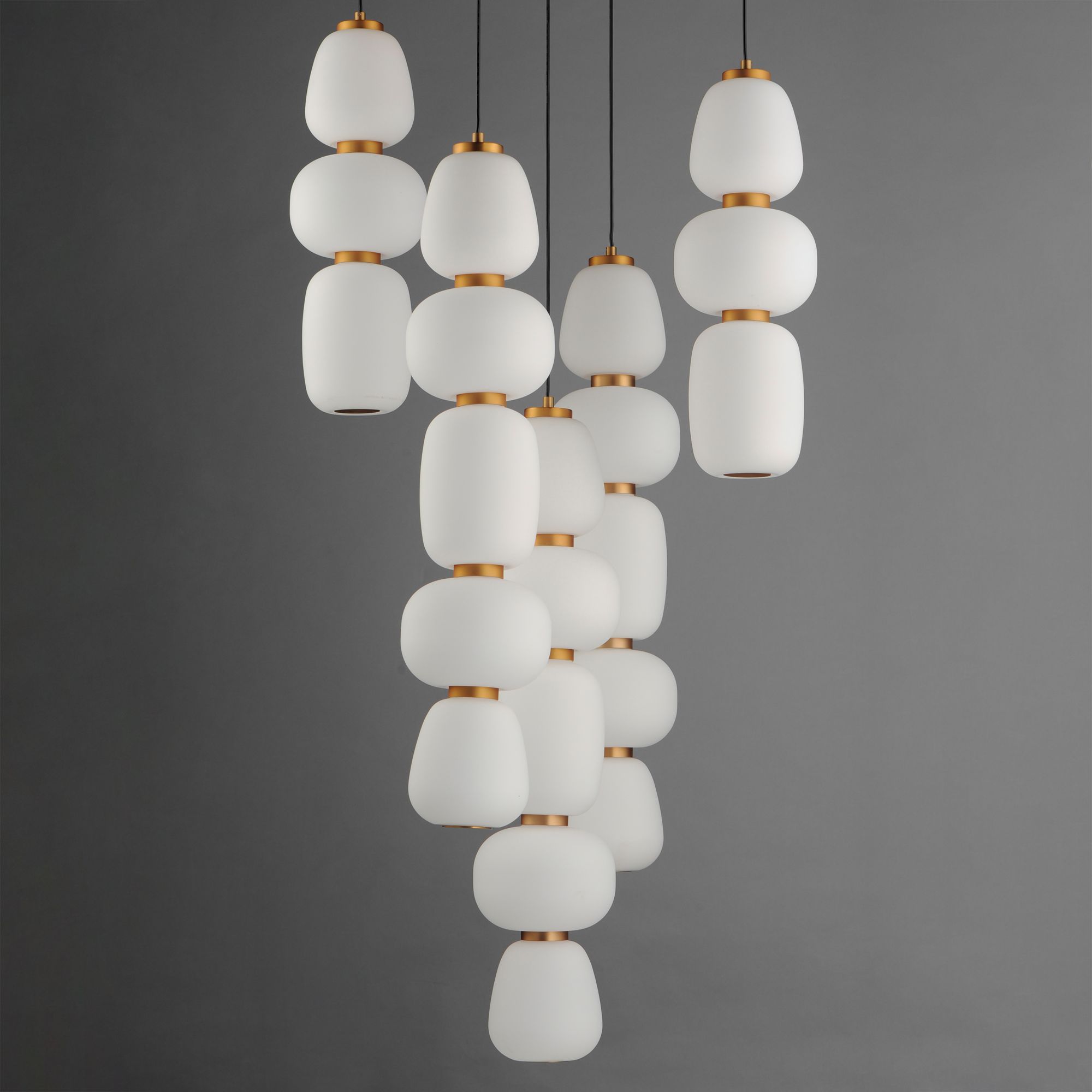 Image 2 ET2 Soji 23 1/2" Wide Black/Gold 5-Light Chandelier more views