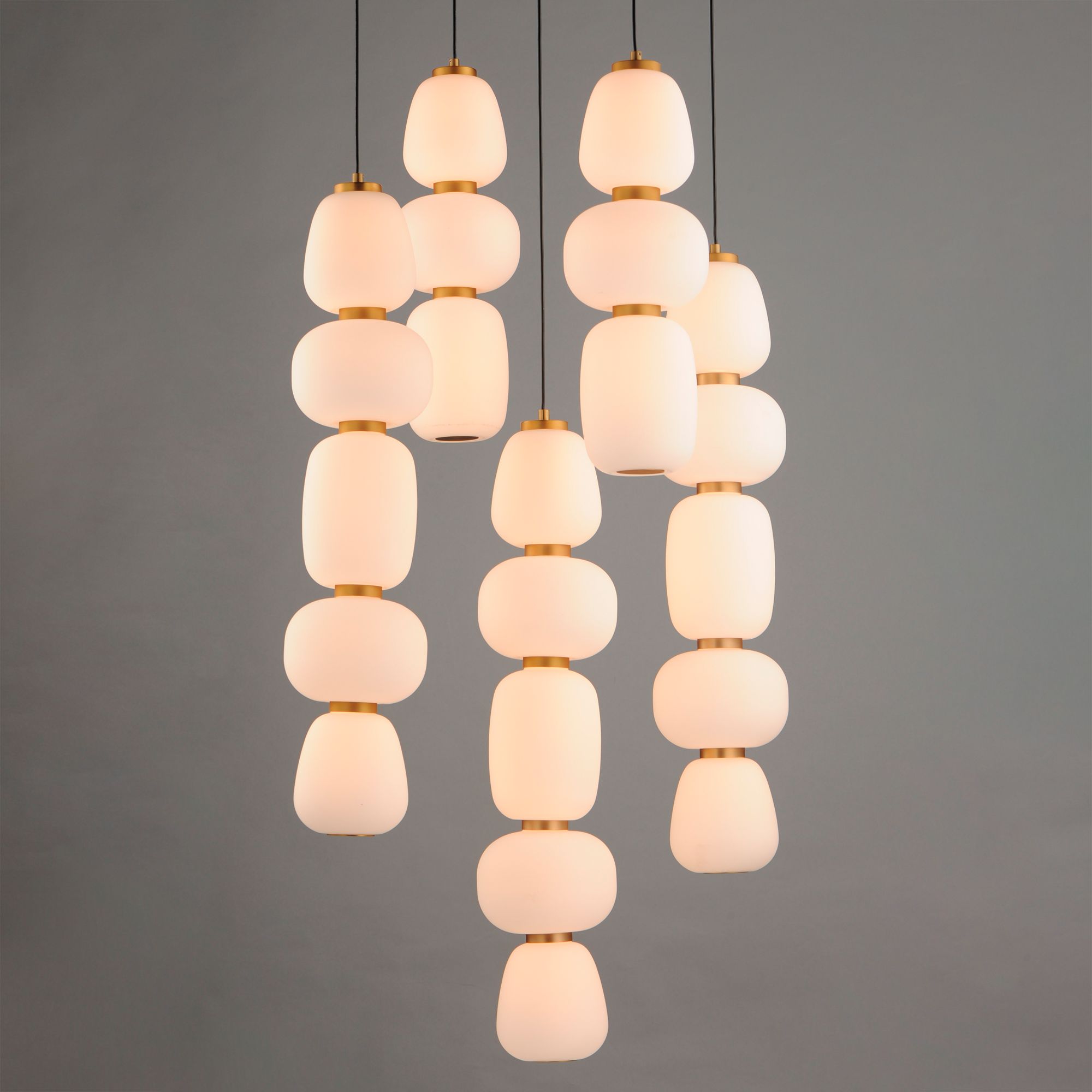 Image 3 ET2 Soji 23 1/2" Wide Black/Gold 5-Light Chandelier more views