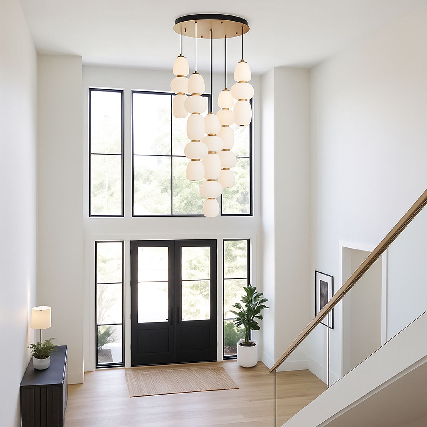Image 6 ET2 Soji 23 1/2" Wide Black/Gold 5-Light Chandelier more views