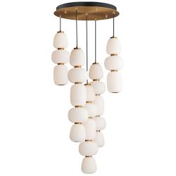 ET2 Soji 23 1/2" Wide Black/Gold 5-Light Chandelier