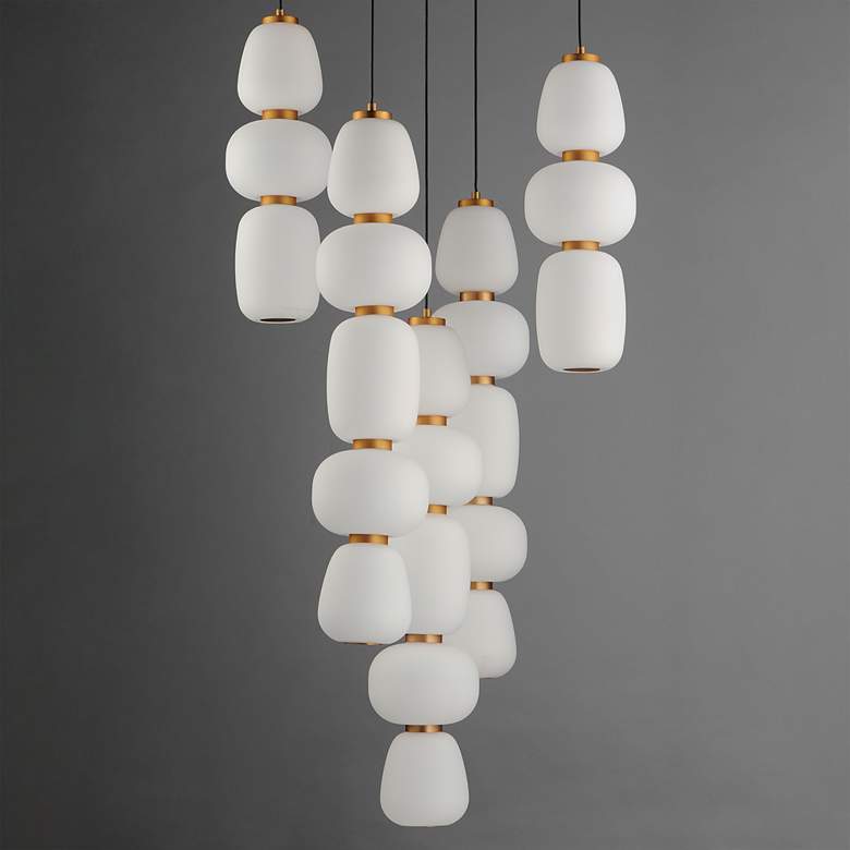 Image 2 ET2 Soji 23 1/2" Wide Black/Gold 5-Light Chandelier more views
