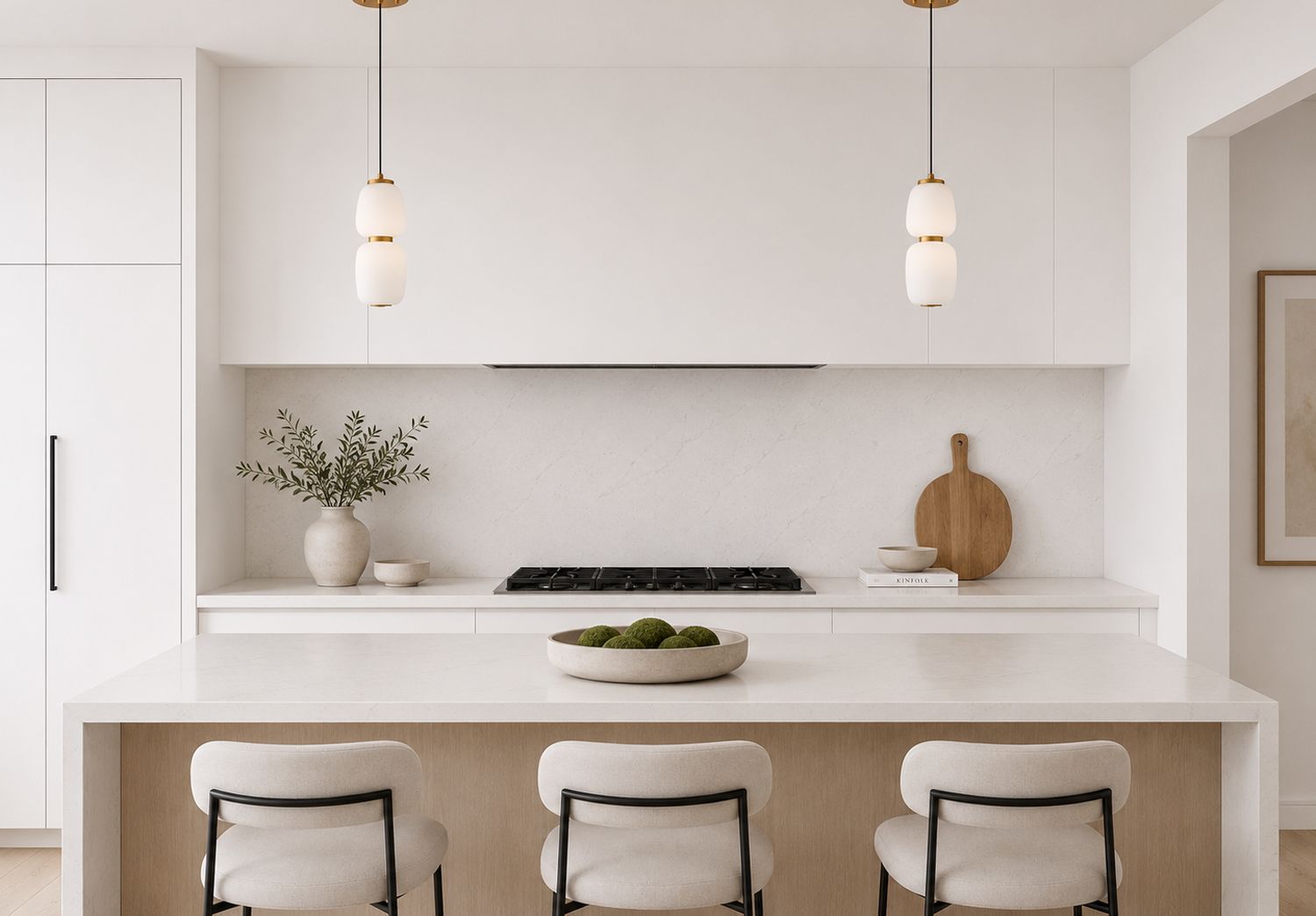Image 5 ET2 Soji 4 3/4" Wide Satin White Glass LED Mini Pendant more views