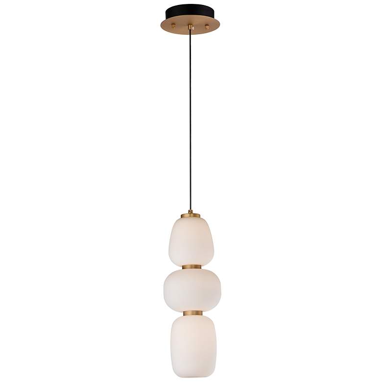 Image 2 ET2 Soji 6 inch Wide Satin White Glass LED Mini Pendant Light