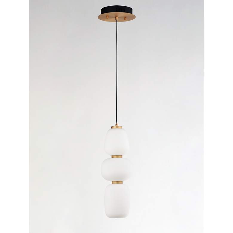 Image 3 ET2 Soji 6" Wide Satin White Glass LED Mini Pendant Light more views