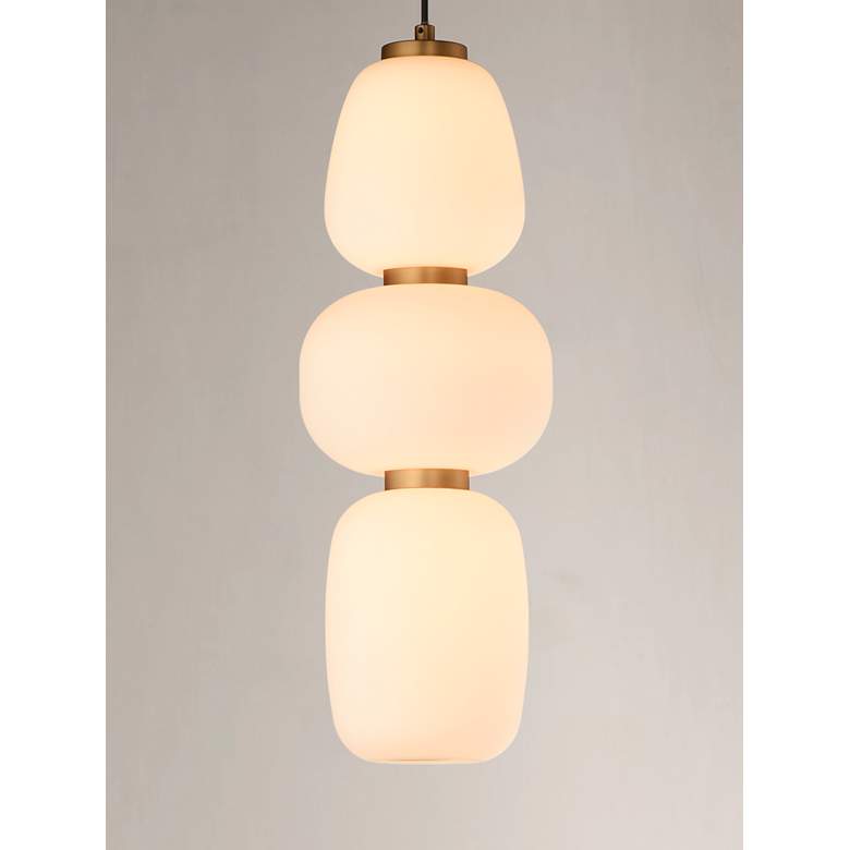 Image 4 ET2 Soji 6" Wide Satin White Glass LED Mini Pendant Light more views