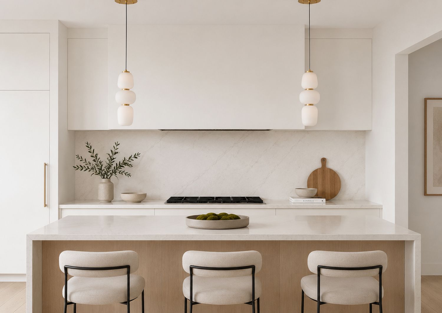 Image 6 ET2 Soji 6" Wide Satin White Glass LED Mini Pendant Light more views