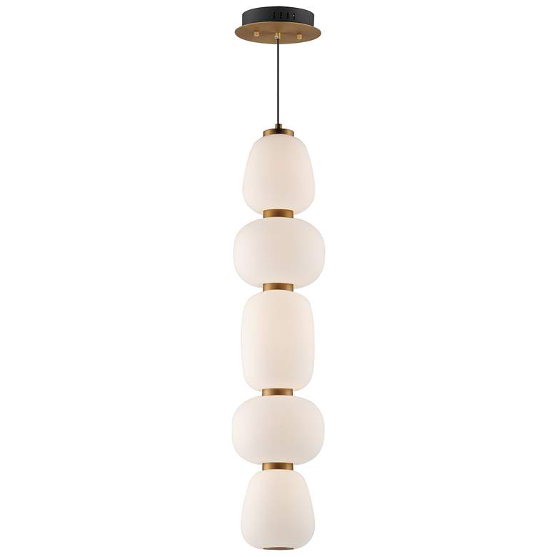 Image 1 ET2 Soji 6" Wide Black/Gold Single LED Pendant