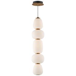ET2 Soji 6" Wide Black/Gold Single LED Pendant