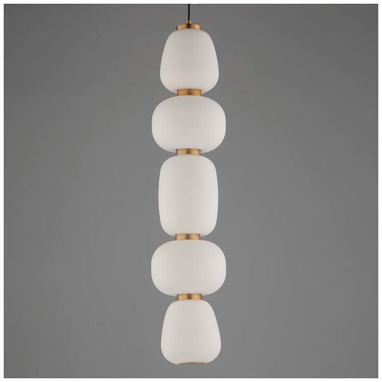 Image 3 ET2 Soji 6" Wide Black/Gold Single LED Pendant more views