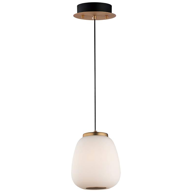 Image 2 ET2 Soji 8 3/4" High Satin White Glass LED Mini Pendant