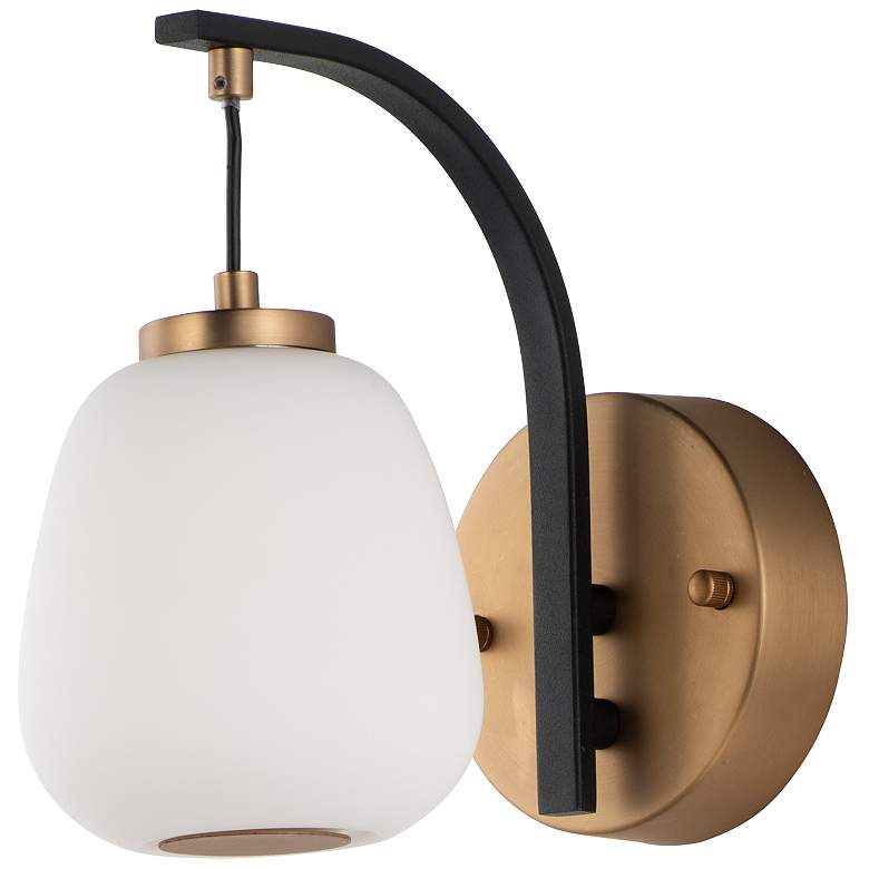 Image 1 ET2 Soji 9" Wide Satin White Glass LED Wall Sconce