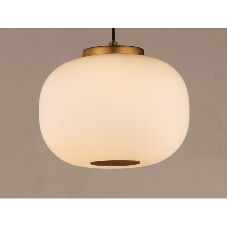 Image 4 ET2 Soji 9" Wide Satin White Glass Modern LED Mini Pendant Light more views